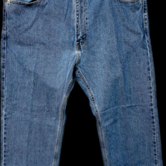 Levis 505 Jeans Men’s 42x30 Regular Fit Straight Leg Blue Denim Used Jeans Excel - Picture 2 of 6